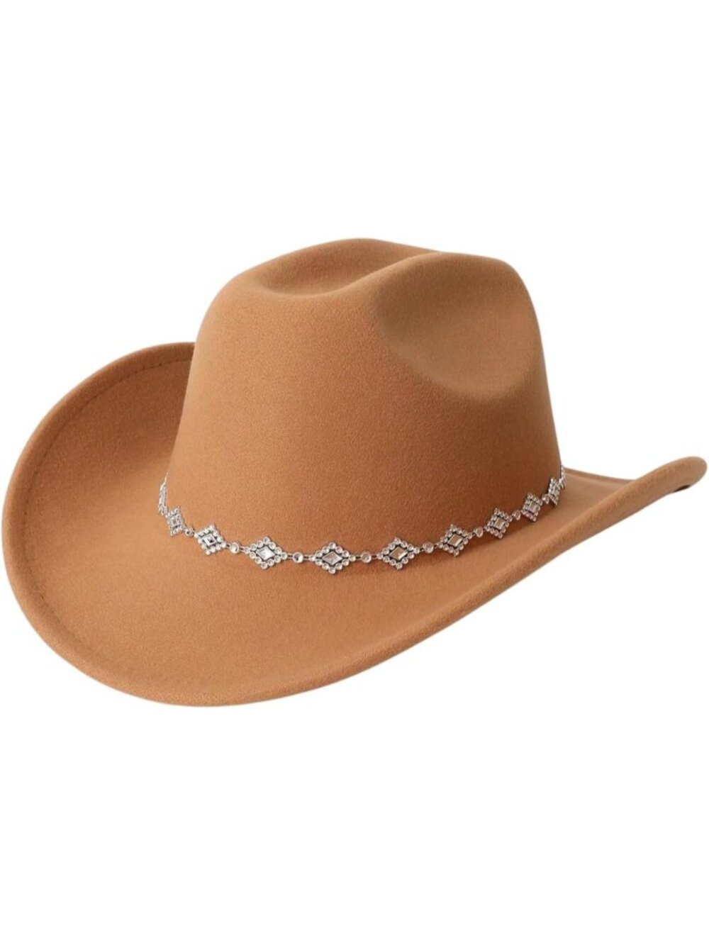 Women's Bronze Rhinestone Wide Brim Rodeo Imported Cowgirl Western Cowboy Hat